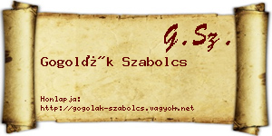 Gogolák Szabolcs névjegykártya